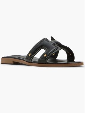 Steven Madden New York Harlien Studded Slide Sandal Black Size 8 NWT